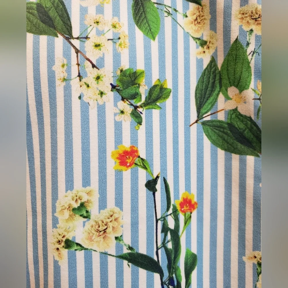 Dippin' Daisy's NWT Blue and White Stripe with Flowers Tank, Small - Picture 5 of 6